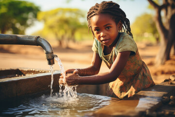 The Fight for Clean Drinking Water in Africa - obrazy, fototapety, plakaty