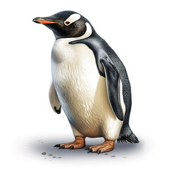 Fototapeta premium 3D model of a penguin with white background