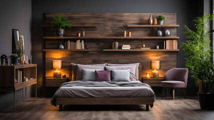 dormitorio con muebles modernos, muy luminoso y con bonitos cuadros