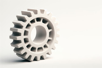 Gear wheel on a light background. Place for text.