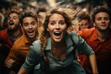 Fototapeta premium shopaholic enjoying the experience of shopping in a mall