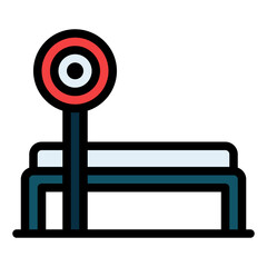 bench press colorful filled line icon
