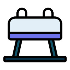 pommel horse colorful filled line icon