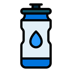 water bottle colorful filled line icon