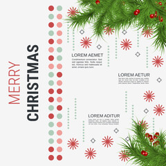 Fototapeta na wymiar Merry Christmas and Happy New Year minimalistic style vector background. Flat design illustration with winter style elements