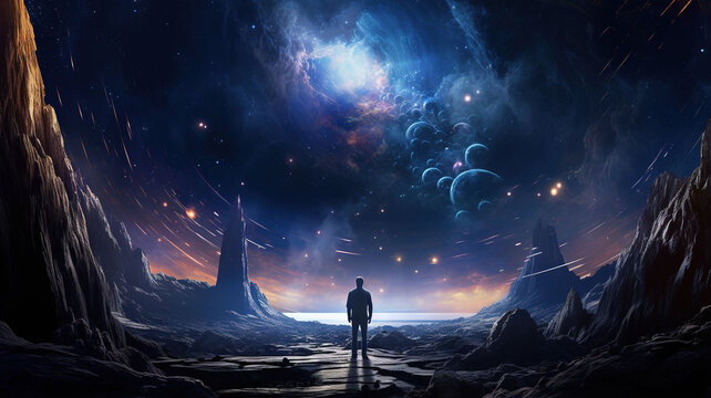 interstellar backdrop that evokes a sense f