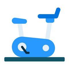 stationary bike colorful flat icon