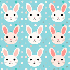 Easter pattern, figures decorations with floral elements with eggs and decorative Easter bunnies.