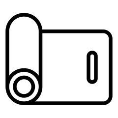 yoga mat black outline icon