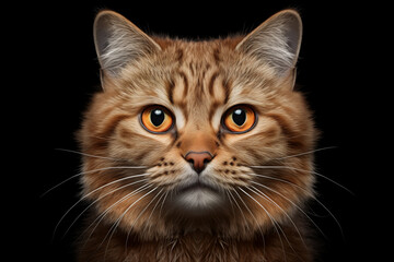 Obraz premium Close-up of a cat's muzzle on a black background