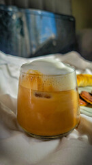 orange juice in a glass