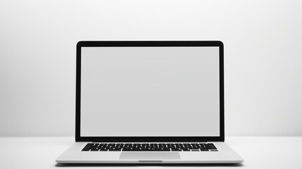 An empty laptop screen with a white background, symbolizing endless possibilities.
