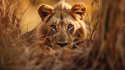 Lion king hidden predator photography grass national geographic style 35mm documentary wallpaper