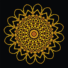 Elegant vintage vector ornament in classic style. Abstract traditional round golden pattern with oriental elements. Classic vintage pattern