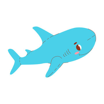 Vector illustration of a soft toy shark. Illustration of a shark on a white background.