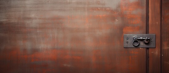 In the vintage office building, the textured wood of the old door and its steel frame provided a retro charm, while ensuring safety and security with the sturdy metal lock and key.