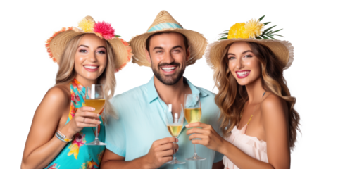 Summer Party Fun with Friends Toasting Drinks