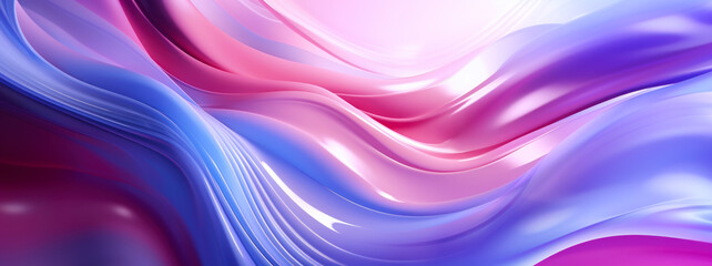 Ethereal Pink and Blue Waves. An abstract design of flowing curves in a smooth gradient