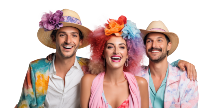 Summer Party Fun, Joyful Friends Celebrating - Powered by Adobe