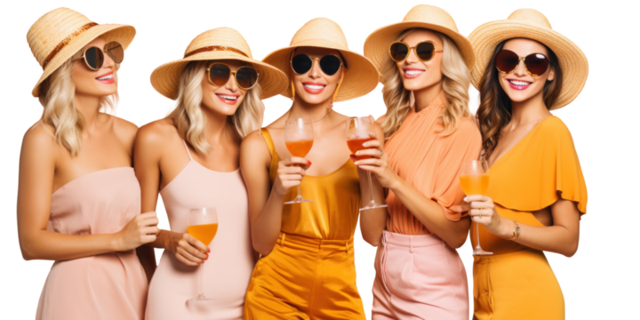 Joyful Friends Celebrating Summer Party Fun