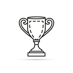 Trophy cup line icon. Simple winner symbol. Isolated vector illustration