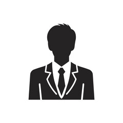 Male icon. User symbol of man in business suit. Vector illustration