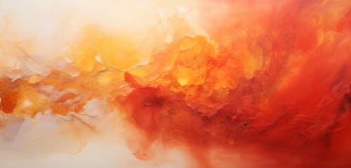 With water and red and yellow paints mixed together, an abstract background was formed.