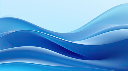 Abstract blue wave background. Stylized banner - Generative AI