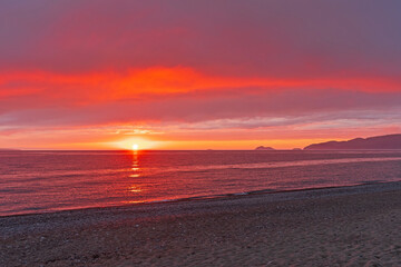 Red Clouds and Reflections on the Great Lakes