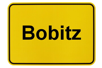 Illustration eines Ortsschildes der Gemeinde Bobitz in Mecklenburg-Vorpommern