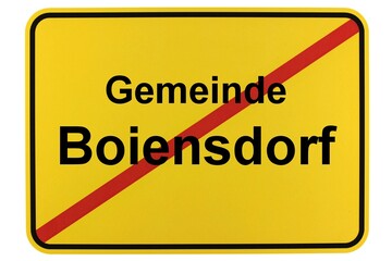 Illustration eines Ortsschildes der Gemeinde Boiensdorf in Mecklenburg-Vorpommern