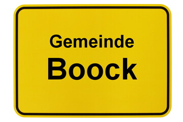 Illustration eines Ortsschildes der Gemeinde Boock in Mecklenburg-Vorpommern