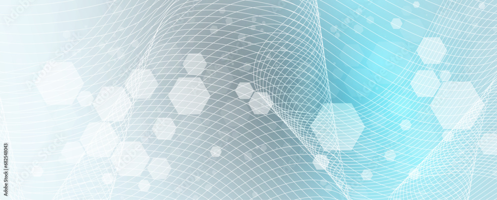 Poster Quantum processing. Deep learning artificial intelligence. Future new technology  for business or science presentation. Vector background