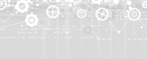 Quantum processing. Deep learning artificial intelligence. Future new technology  for business or science presentation. Vector background