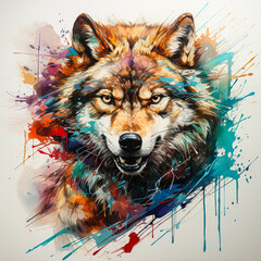 The Ferocity of Watercolor The grinning wolf bares its teeth