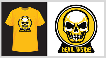 Devil inside Typography T-shirt design, Unique modern t-shirt vector, Halloween shirt design, Ready for print