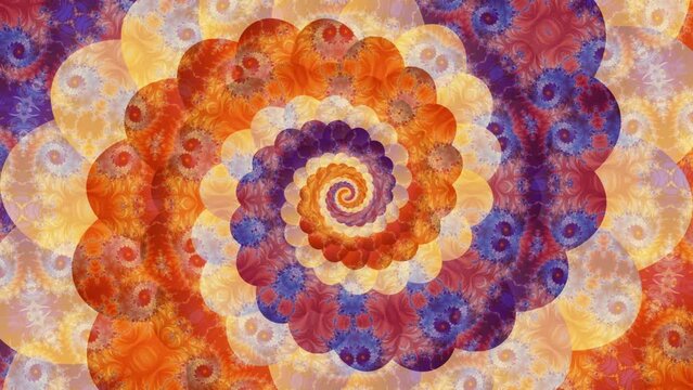 animation graphic of colorful mandala, background geometric kaleidoscope
