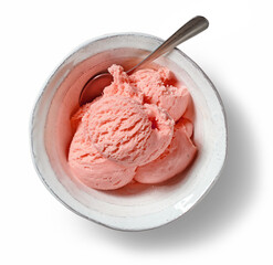 bowl of pink ice cream