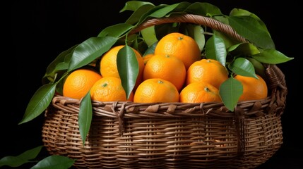 Oranges in basket UHD wallpaper