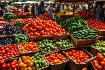 fruit and vegetables at the market