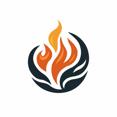 Fire flame logo icon. Oil, gas and energy. Isolated vector illustration	
