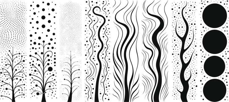 silhouette of Neural Patterns nature network nerve shape decoration design tree brain illustration 