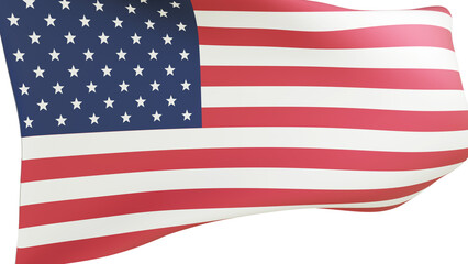 US flag. American flag on transparent background.