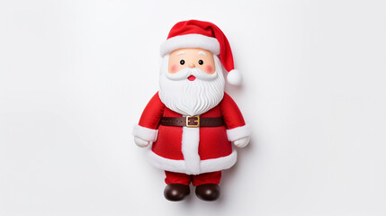 Cheerful Santa Claus on a white background.