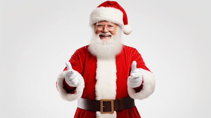 Fototapeta na wymiar Cheerful Santa Claus on a white background.