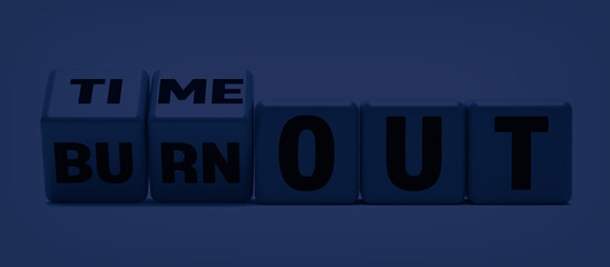 Symbol for taking a break. Dices change the expression 'burnout' to 'timeout'.