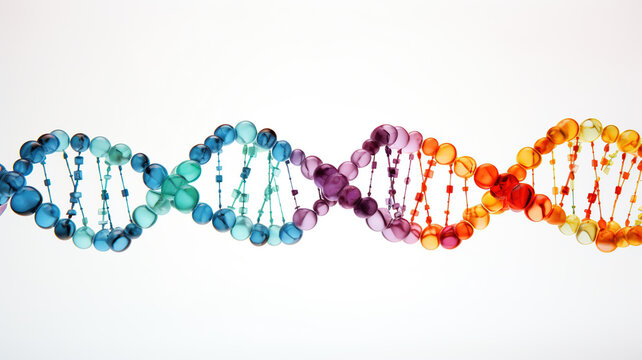 DNA molecule on white background. 3d illustration. Biotechnology concept.
