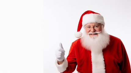 Fototapeta na wymiar Cheerful Santa Claus on a white background.