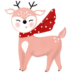 little deer wearing a scarf