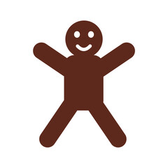 gingerbread man flat icon isolated on white background for web and mobile app design. Christmas and winter design elements. Simple flat gingerbread icon